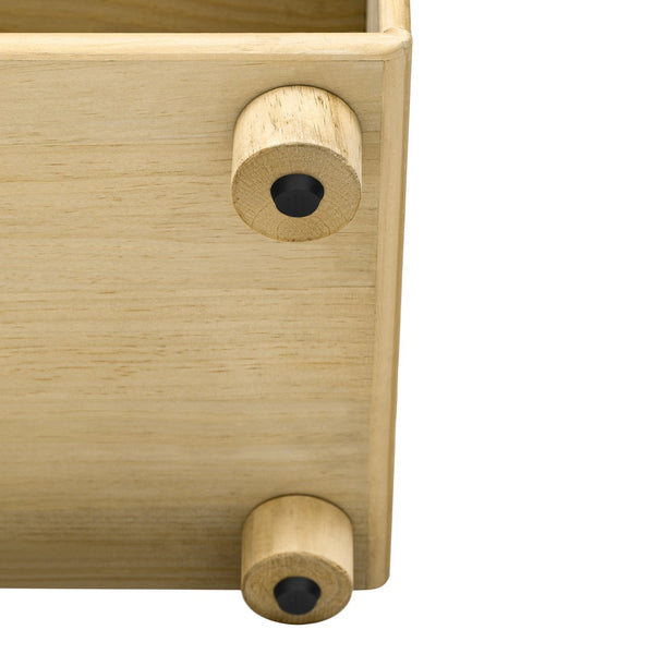 English Elm TREXM Elegant Console Table with Drawers and Shelf, Solid Wood Legs, Sleek No-Handle Design for Entryway Natural Wood Wash N715P233434D