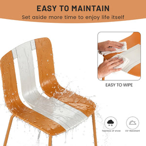 English Elm Holiday Stackable Polypropylene Side Chair Set of Four for Indoor Outdoor Dining Beige,Tropical Orange,White W3450P447383