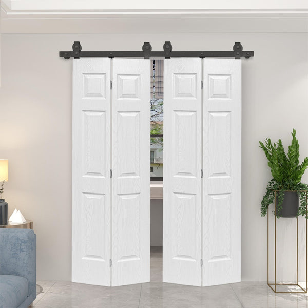 English Elm 30 in Matte Black Steel Sliding Barn Door Frosted Glass Privacy Panel with Hardware B2763P484473