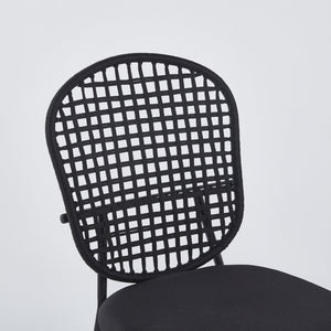 English Elm BLACK sennit chair set of 4 - Powder-Coated Stainless Steel Dining & Coffee Chairs, Elegant Comfort W234P196521