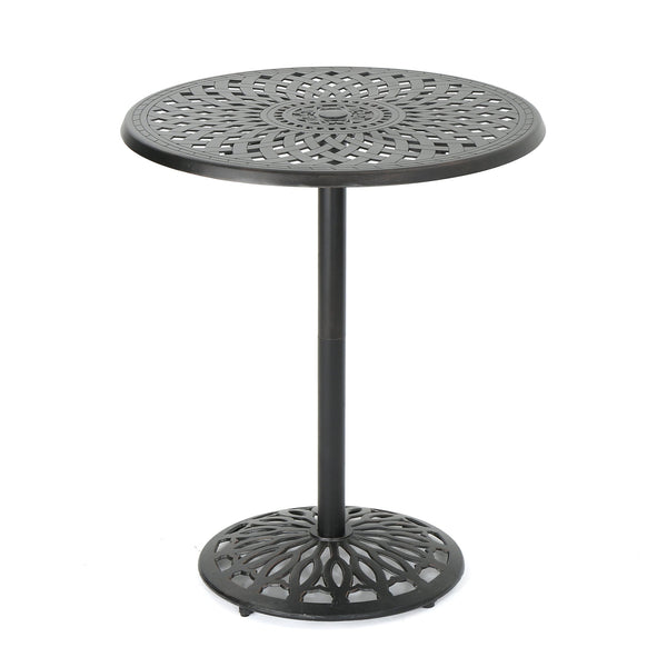 English Elm Christopher Knight Home® - Cast Aluminium 35'' ROUND BAR TABLE Copper Finish Romantic Filigree Outdoor Bistro Height Stable 61072.00
