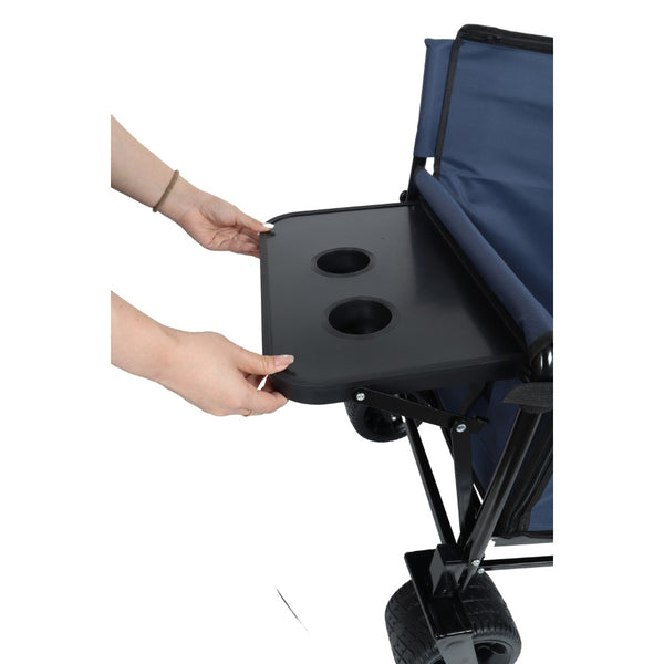 English Elm 3-in-1 Convertible Utility Wagon with Folding Tabletop Bench Seat All-terrain Wheels Dark Blue W2932P320638