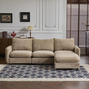 English Elm Christopher Knight Home® - 99 In. L Shaped Modular Velvet Sectional Sofa Set With Ottoman - Stylish Comfort For Any Space N773IS00004N