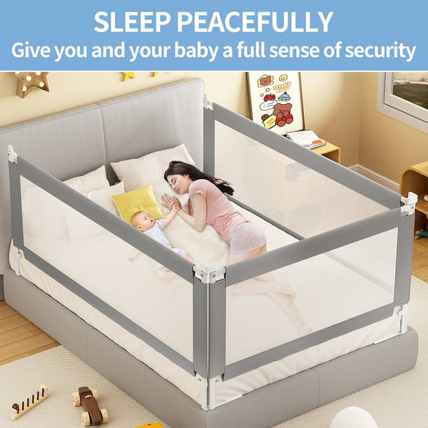 English Elm Bed Rail For Toddlers - Safe, Detachable Guard For Queen & Full Beds - Breathable Mesh & Durable Design T3210P305486