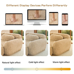 English Elm 114''soft Plush Modular Sectional Sofa with Cloud Cushions for Living Room Theater Light Khaki W714S01567
