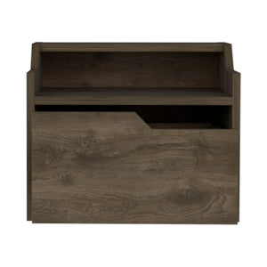 English Elm Winchester Floating Nightstand with Dual-Tier Surface, Spacious Drawer, Wall-Mount Modern Storage Dark Brown 18 L x 17 W x 5 H B097P199740