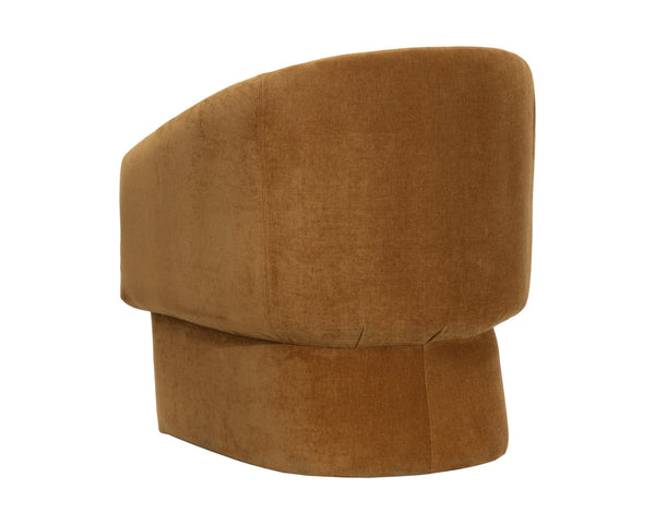 Sunpan Lauryn Lounge Chair - Contemporary Barrelback Design for Modern Living Spaces and Stylish Comfort Danny Amber