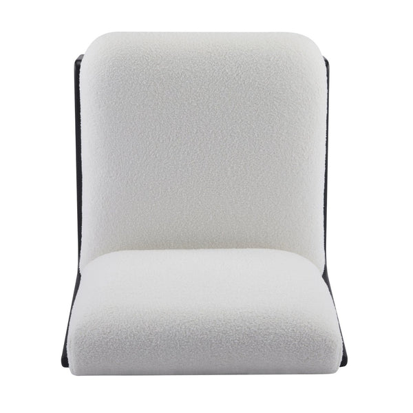 English Elm Scott Living Moda Set of 2 Accent Chairs White Cushion Matte Black Wood Frame N767P356660B