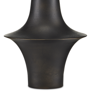 Silvestri Black Table Lamp - Mid-Century Modern Design with Natural Linen Shade & Cast Aluminum Finish