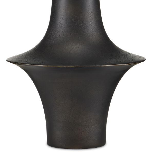 Silvestri Black Table Lamp - Mid-Century Modern Design with Natural Linen Shade & Cast Aluminum Finish
