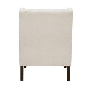 English Elm 1Pc Accent Chair - Elegant Button-Tufted Beige Upholstery With Foam Cushion For Stylish Comfort B011P287706