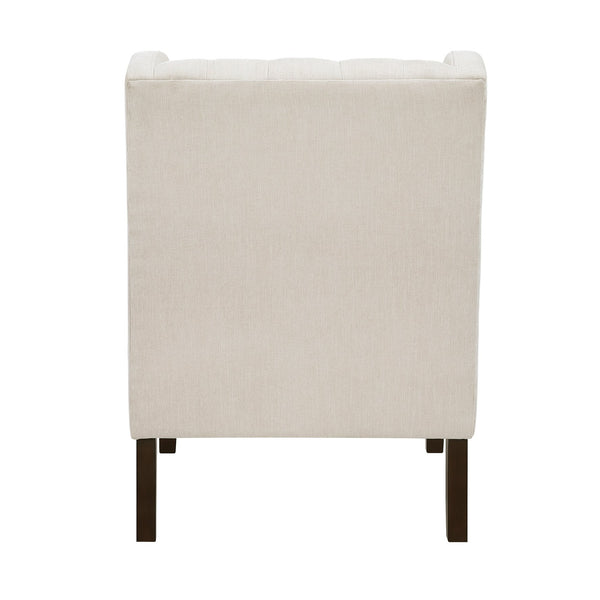 English Elm 1Pc Accent Chair - Elegant Button-Tufted Beige Upholstery With Foam Cushion For Stylish Comfort B011P287706