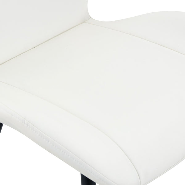 English Elm Set of 4 Olive Fabric Dining Chairs Ergonomic Cushion Black Steel Frame Modern White+Black W1151P454887