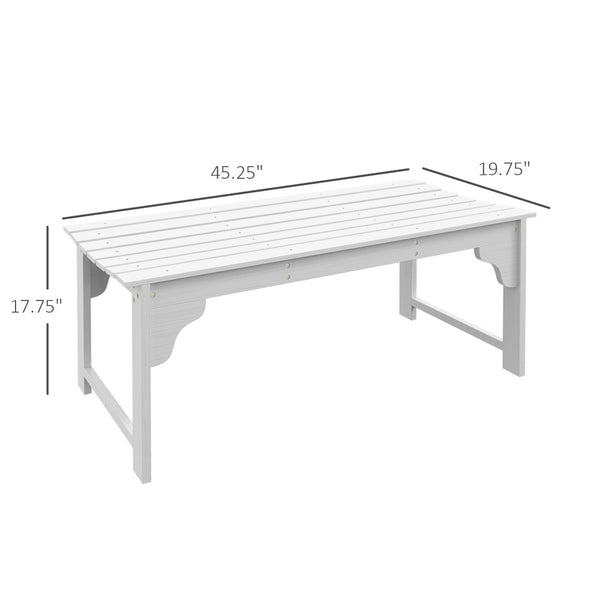 English Elm Outsunny Elegant Wooden Garden Bench, Curved Slatted Seat For Outdoor Comfort In White Finish W2225P174088-GIGA