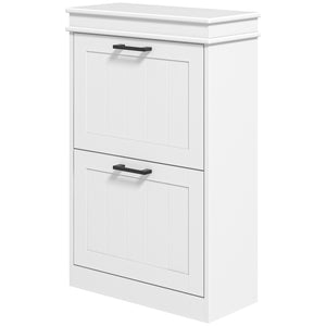 English Elm Homcom Modern Shoe Cabinet With Adjustable Shelves, 2 Flip Drawers & Space-Saving Design For 10 Pairs W2225P229387
