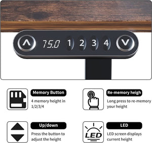 English Elm 63"×30" Curved Dual Motor Standing Desk with Memory Presets for Home Office W614P431995