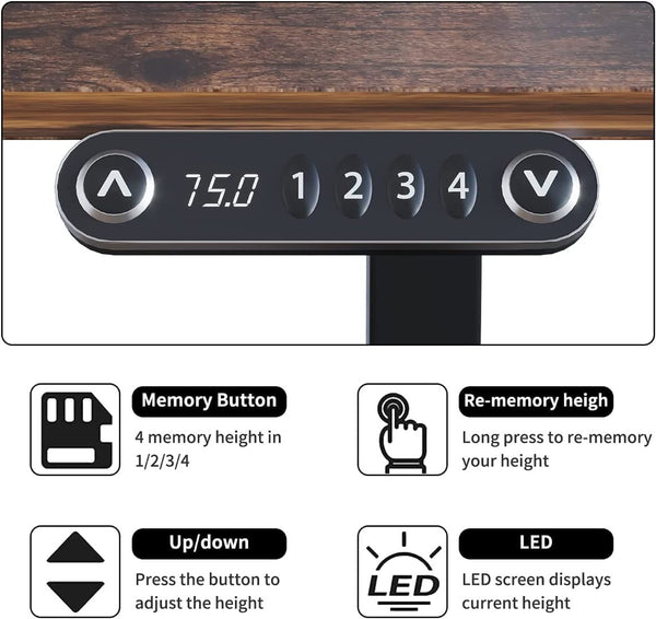 English Elm 63"×30" Curved Dual Motor Standing Desk with Memory Presets for Home Office W614P431995