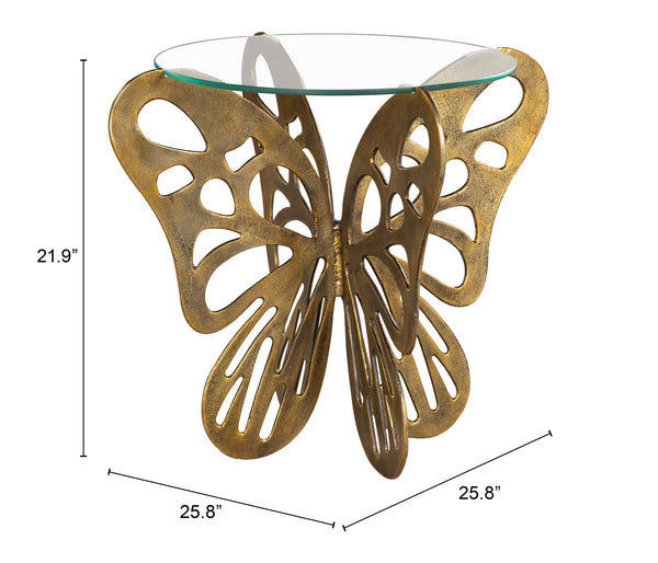 Motyl Accent Table Gold 110152 Zuo Modern