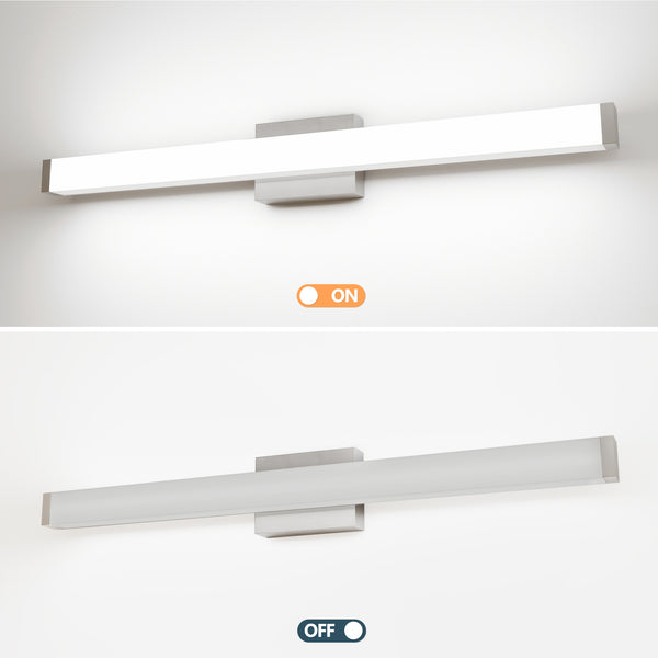 English Elm Bathroom Vanity Light - Modern Brushed Nickel 33" Led Wall Bar Fixture For Bright 6000K Illumination W2312P374954