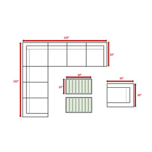 English Elm Fully Assembled 10-Piece Outdoor Wicker Seating Group For 7 - Comfortable, Stylish & Modular Design B120S00121