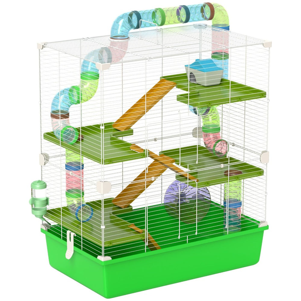 English Elm Pawhut 5-tier Small Pet Habitat with Tubes Tunnels Exercise Wheel and Carry Handles W2225P229563