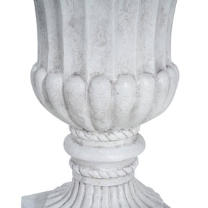 English Elm Christopher Knight Home® - Outdoor Garden Urn Planter 26" Handcrafted Magnesium Oxide Classic Patio & Indoor Decor, Ready-to-Use Antique White N772P334155W