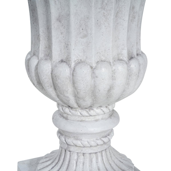 English Elm Christopher Knight Home® - Outdoor Garden Urn Planter 26" Handcrafted Magnesium Oxide Classic Patio & Indoor Decor, Ready-to-Use Antique White N772P334155W