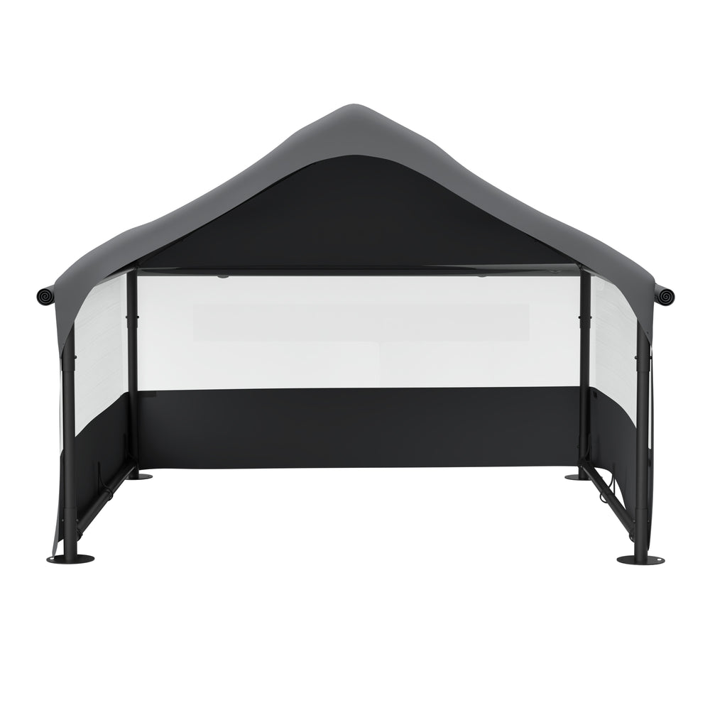 English Elm Extra Extra Large Outdoor Dog House Tent with Canopy, 3-Sided Mesh Ventilation, Steel Frame, Oxford Fabric Shelter Stakes Included W1422P362931