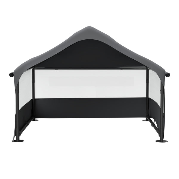 English Elm Extra Extra Large Outdoor Dog House Tent with Canopy, 3-Sided Mesh Ventilation, Steel Frame, Oxford Fabric Shelter Stakes Included W1422P362931
