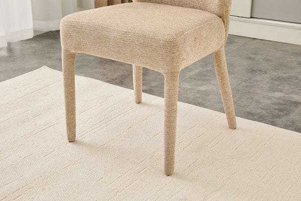English Elm Modern Chenille Linen Accent Chair Sculptural Hollow Back Swivel Seat for Dining Vanity Khaki W3493P456190