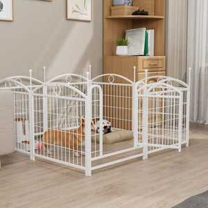 English Elm Dog Playpen 8 Panel Heavy Duty Iron Pet Enclosure Foldable Indoor Outdoor Exercise Pen W368P233997