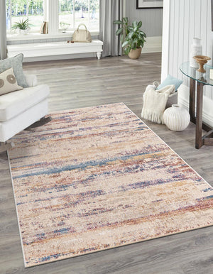 Unique Loom Deepa Beatriz Machine Made Abstract Rug Multi, Beige/Blue/Gray/Ivory/Navy Blue/Red 7' 10" x 9' 8"
