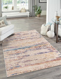 Unique Loom Deepa Beatriz Machine Made Abstract Rug Multi, Beige/Blue/Gray/Ivory/Navy Blue/Red 7' 10" x 9' 8"