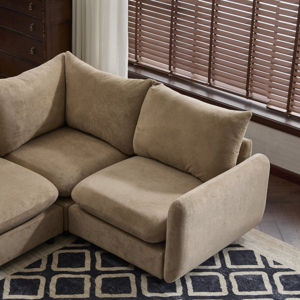 English Elm Christopher Knight Home® - 99 In. Modular Velvet Sectional Sofa - 4-Piece L-Shaped Design For Versatile Living Room Comfort N773IS00005N