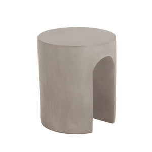English Elm Outdoor Mgo Concrete Round Side Table with U-shape Base for Patio Lounge Seating N773P369074E