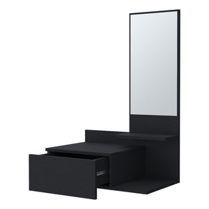 English Elm Elgin modern floating vanity with drawer and mirror, wall-mounted storage solution for small spaces Black 31.5 L x 18.1 W x 5.9 H B128P237188