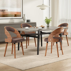English Elm Swivel Counter Stools Set of 2 Rattan Back Pu Seat Mid Century Wood Frame Kitchen Dark Brown T3623P433540