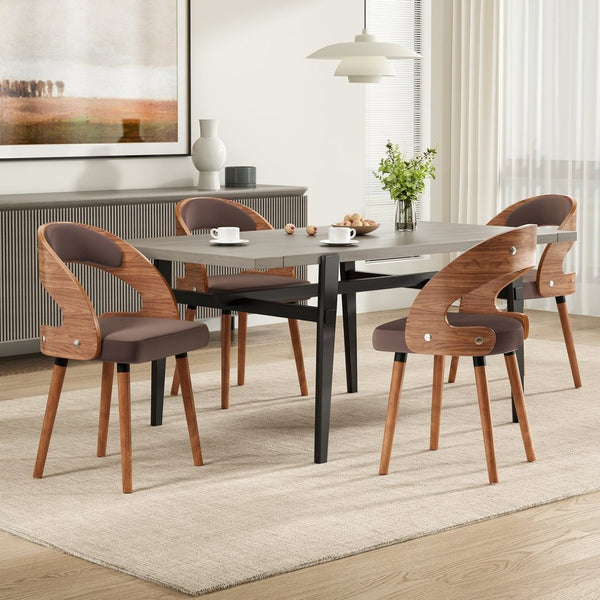 English Elm Swivel Counter Stools Set of 2 Rattan Back Pu Seat Mid Century Wood Frame Kitchen Dark Brown T3623P433540