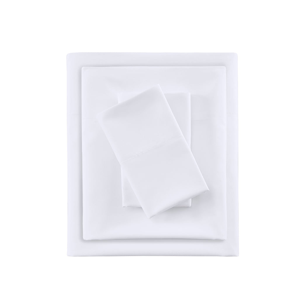 JLA Home Sleep Philosophy - Sheet Smart Cool Microfiber Sheet Set — Moisture-Wicking, Temperature-Regulating, OEKO-TEX Certified Comfort White SHET20-965