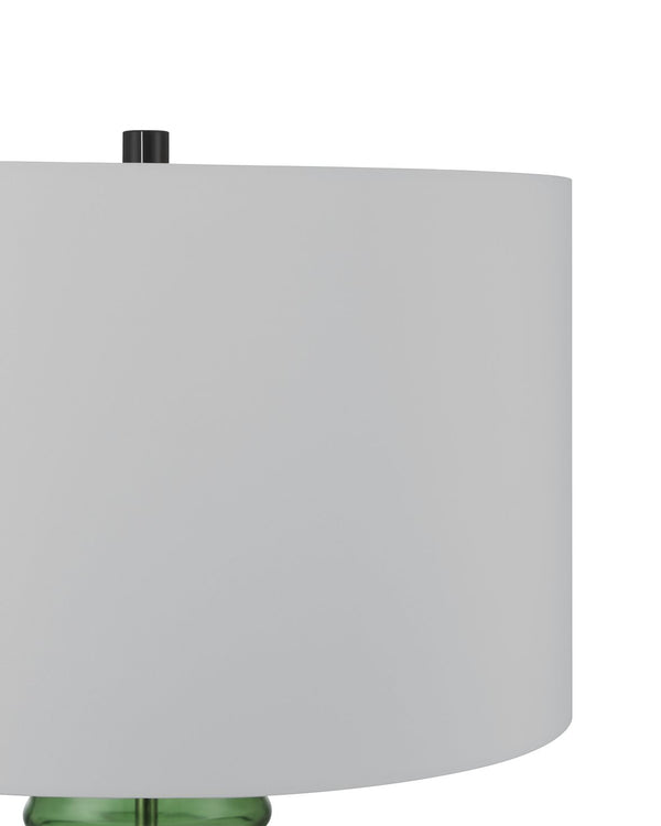 Currey & Company Balsam Green Table Lamp - Modern Chinoiserie Design With Bamboo Silhouette And Glossy Black Accents Green Glass ,Optic Crystal 6000-1011-currey-company