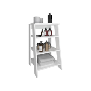 English Elm Linen Vertical Storage Cabinet 29.7"H with Four Open Shelves and Sturdy Legs for Compact Rooms White 34.65 L x 18.5 W x 3.15 H B097P250829