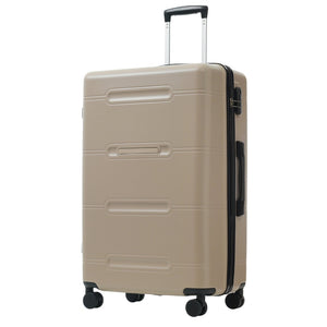 English Elm 6 Piece Hardshell Abs Travel Set with Spinner Wheels Combination Lock and Toiletry Bag Khaki N732P391465K