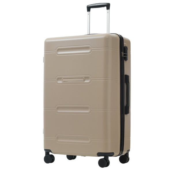English Elm 6 Piece Hardshell Abs Travel Set with Spinner Wheels Combination Lock and Toiletry Bag Khaki N732P391465K
