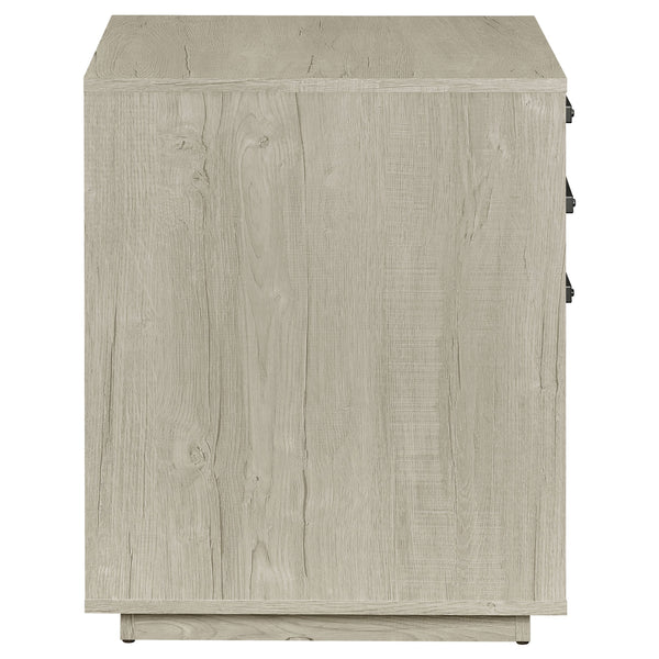 English Elm Loomis White Washed Grey 3-Drawer File Cabinet — Rustic Modern Accent with Tufted Tuxedo Arm, Plush Comfort B062P344974