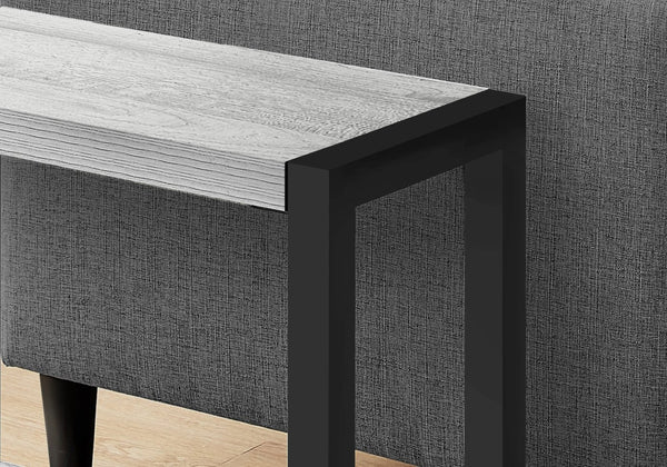 English Elm Accent Table Two Tier Narrow Black Laminate Metal Legs Modern Living Room Bedside B2710P218938
