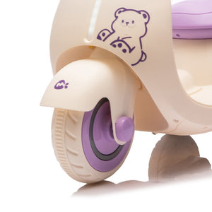 English Elm 12v Kids Electric Tricycle Toddler Ride on Scooter Wooden Handle Parental Remote Control Purple W1578P381425