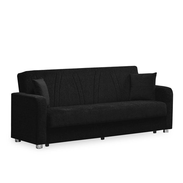 English Elm PrimeNest Gravita Collection Upholstered Convertible Sofabed with Storage, Chenille Comfort & Space-saving Design Black B030P286583