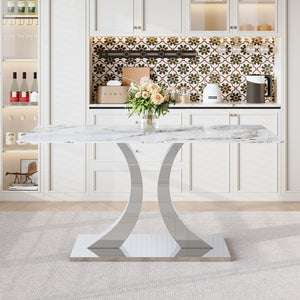 English Elm Only Sculptural Metal Base Glass Top Dining Table Industrial Contemporary Style W2920P356920