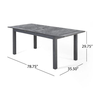English Elm 9-piece Outdoor Acacia Wood Extendable Patio Dining Set with Water-repellent Cushioned Chairs N773OD00145S