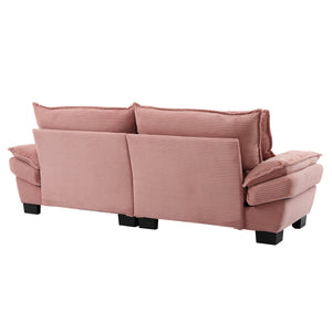 English Elm Corduroy Modern Sofa Sleeper Loveseat with Double-Layer Cushions, Two Pillows, Sturdy Frame 84" Pink W676P227339